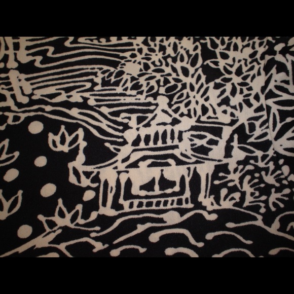 Vintage Designer Black Novelty Print Jersey Dress + Scarf 36 - Picture 11 of 16